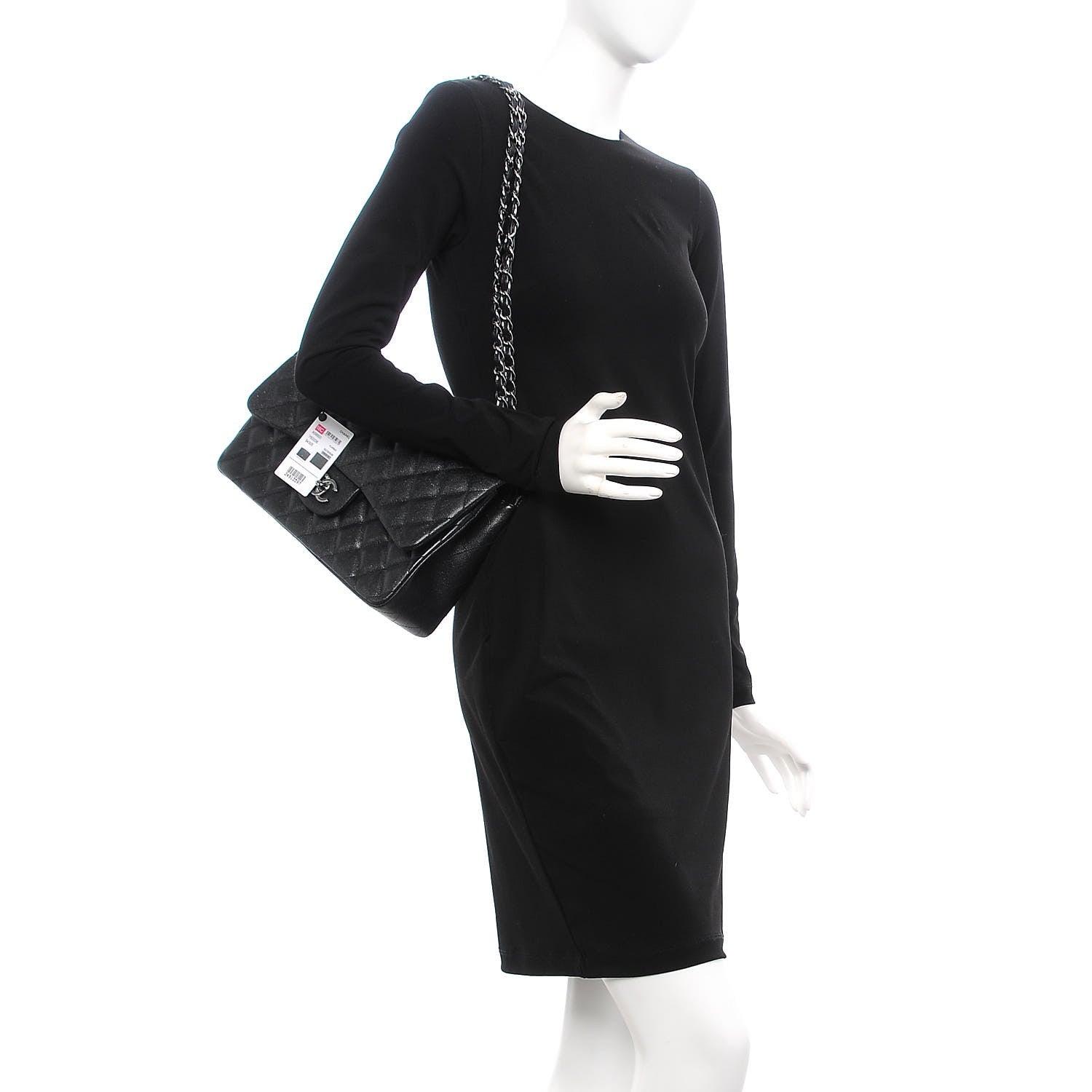Chanel Iridescent Caviar Quilted Jumbo Double Flap Black 2 of 8