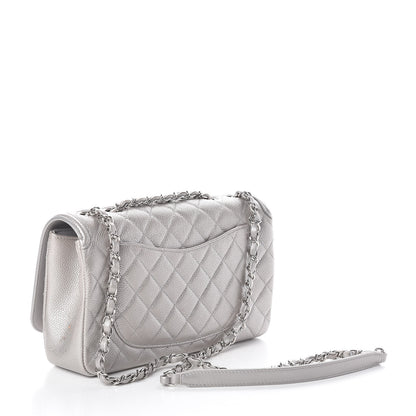 Chanel Metallic Caviar Quilted Medium CC Filigree Flap Silver 3 of 11