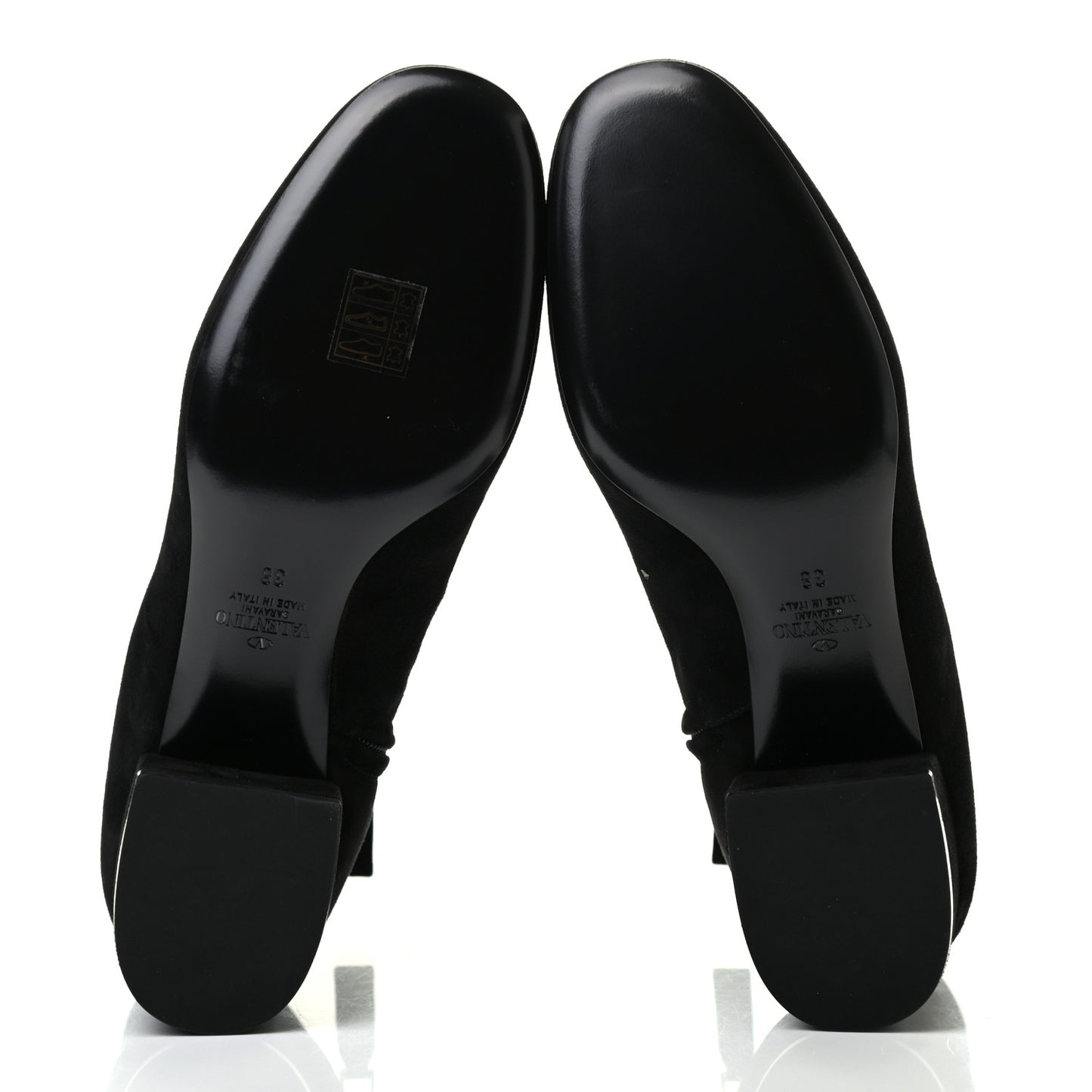 Suede VLogo Side Zip 45mm Ankle Boots 38 Black