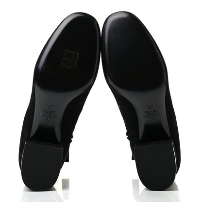 Valentino Garavani Suede VLogo Side Zip 45mm Ankle Boots 38 Black 5 of 8