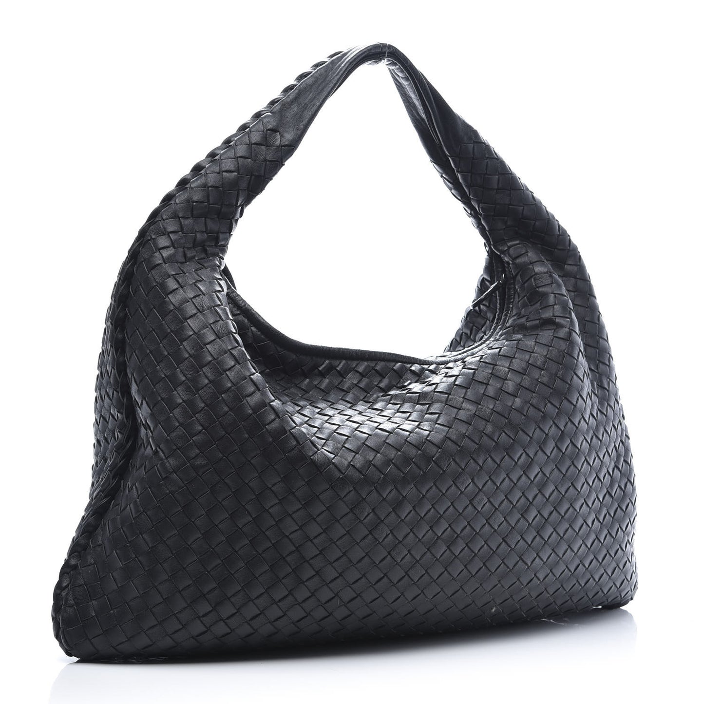 Nappa Intrecciato Large Veneta Hobo Black