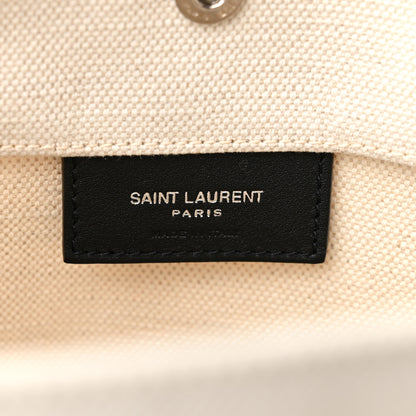 Saint Laurent Linen Calfskin Rive Gauche Bucket Bag Greggio Natural 6 of 10