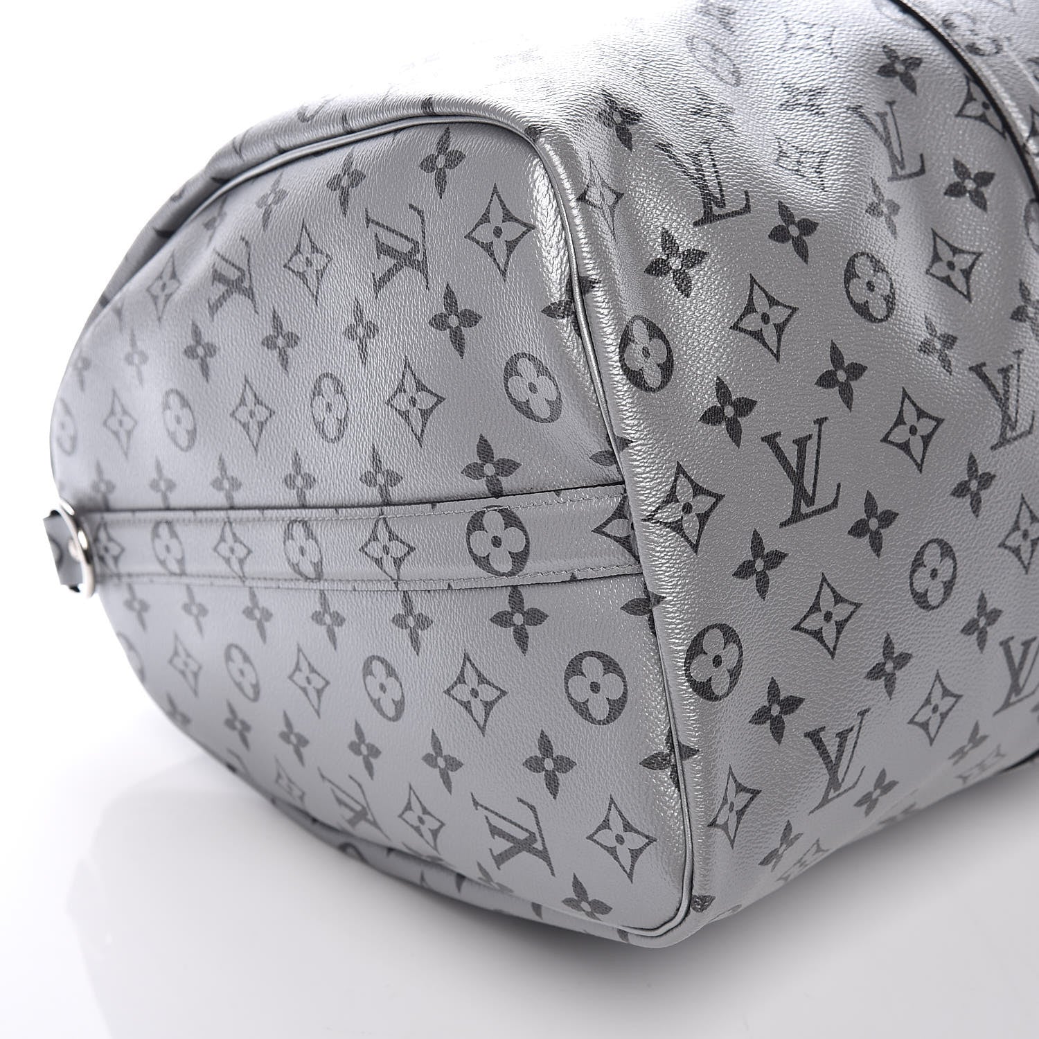 Louis Vuitton Metallic Monogram Keepall Bandouliere 50 Silver 5 of 14