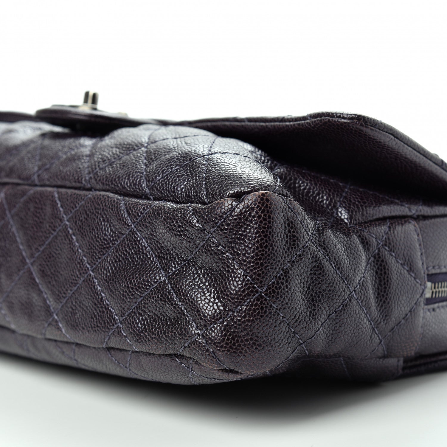 Chanel Iridescent Caviar Quilted Large Chic Flap Dark Purple 7 of 11