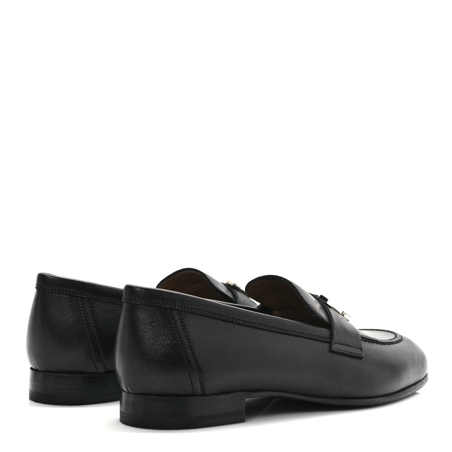 Hermes Goatskin Womens Paris Loafers 35 Black 4 of 9