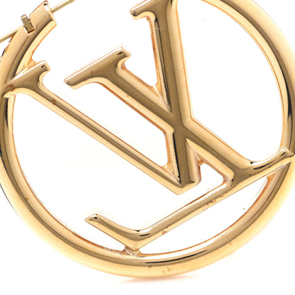 Louis Vuitton Metal Louise Hoop Earrings Gold 3 of 11