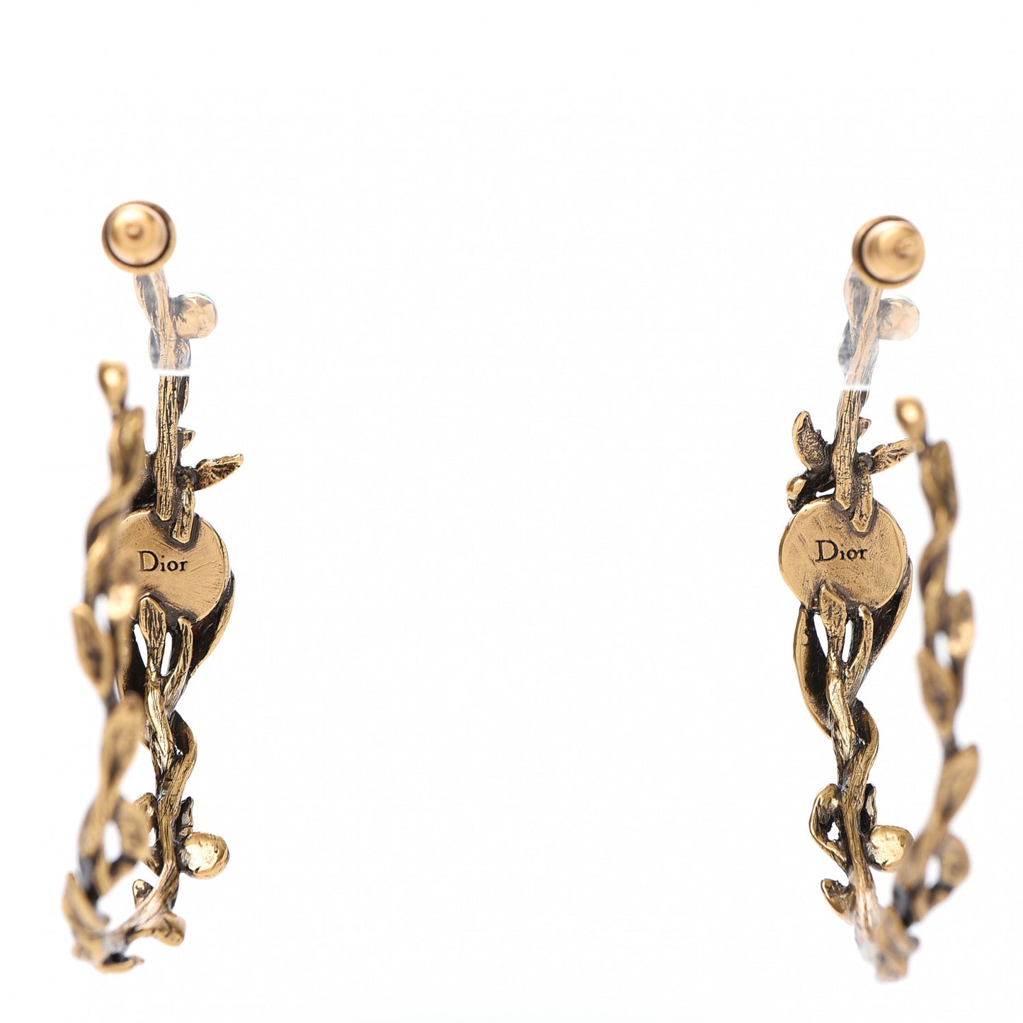 Metal Resin J'Adior Hoop Earring Aged Gold