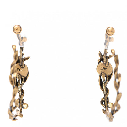 Christian Dior Metal Resin J'Adior Hoop Earring Aged Gold 4 of 5