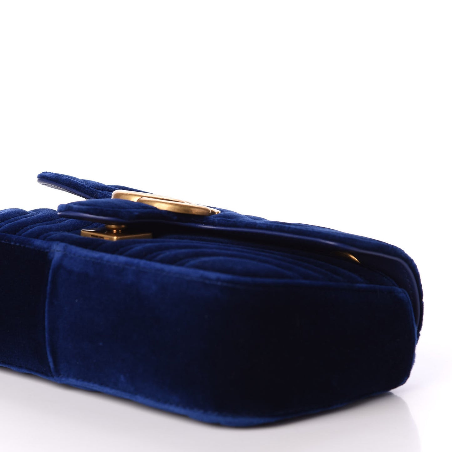 Velvet Matelasse Mini GG Marmont Shoulder Bag Cobalt Blue