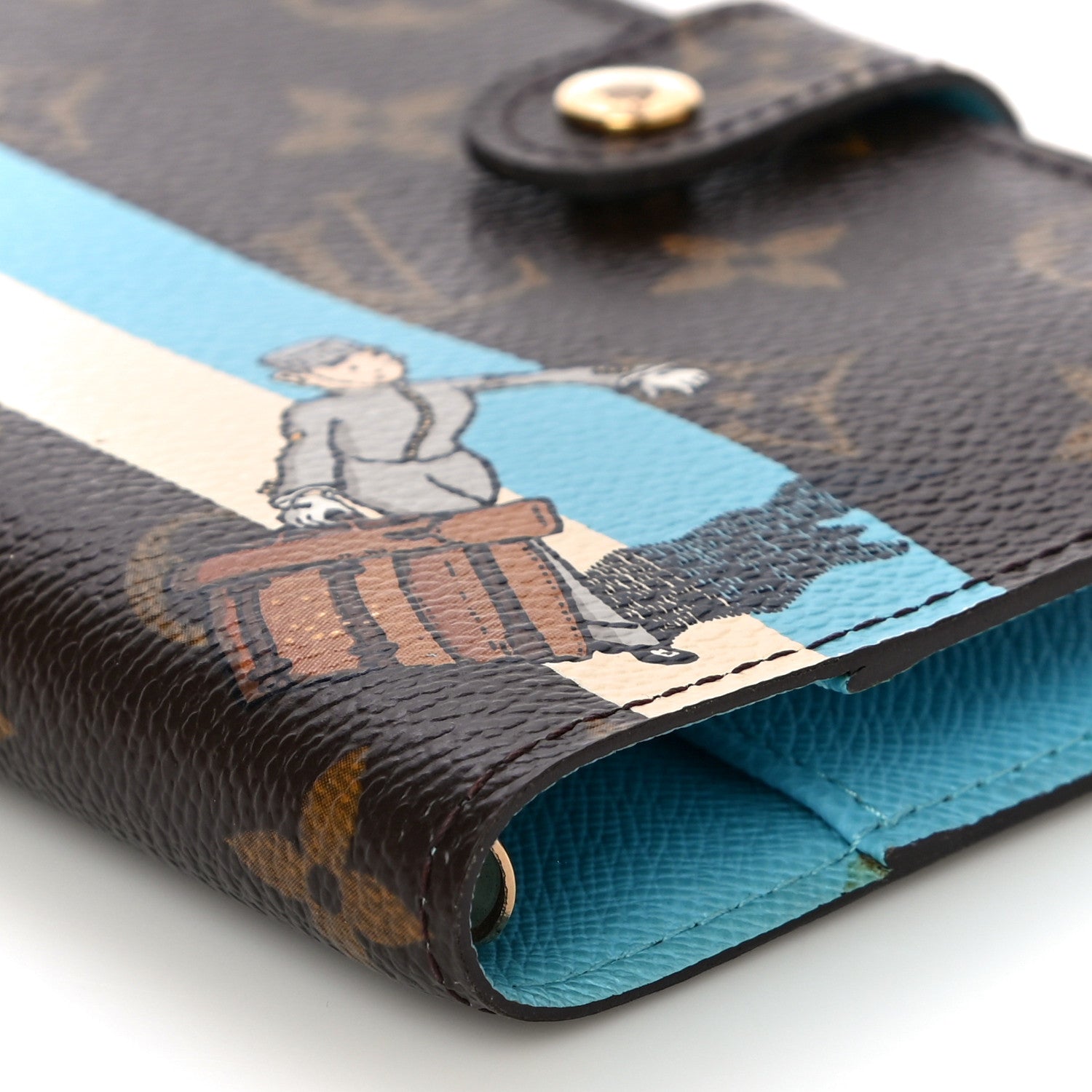 Louis Vuitton Monogram Groom Small Ring Agenda Cover Blue 8 of 11