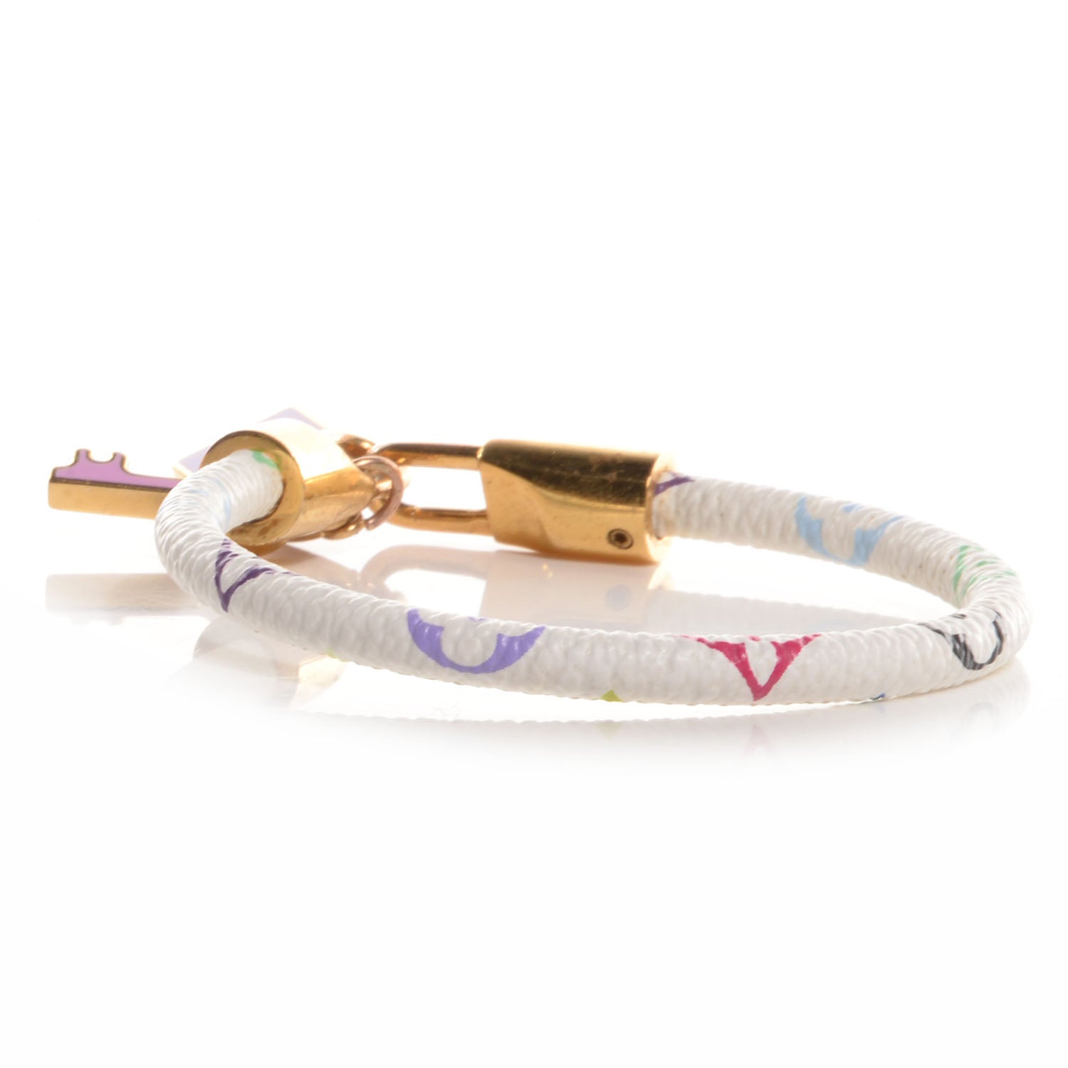 Louis Vuitton Monogram Multicolor Luck It Bracelet 19 White 4 of 5