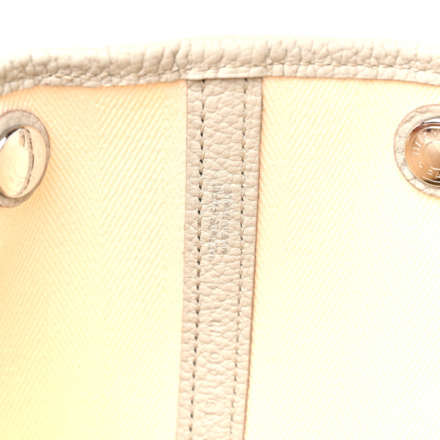 Hermes Chevron Herringbone Toile Negonda Garden Party 36 PM Tote Nata Beton 6 of 13