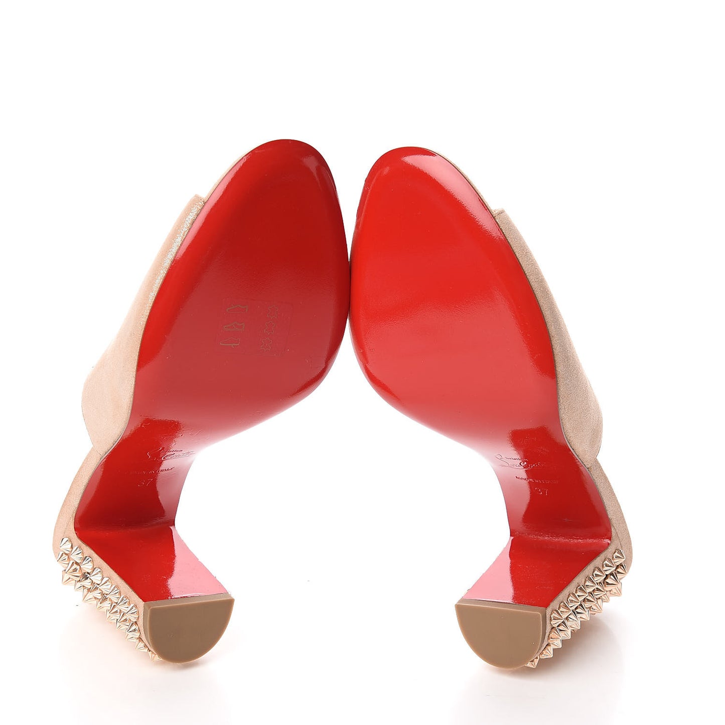 Glitter Spike Peep Toe Mule 37 Pink