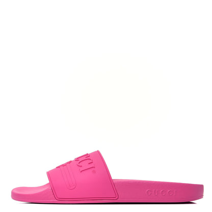 Gucci Rubber Womens Logo Slide Sandals 40 Fuchsia 1 of 9