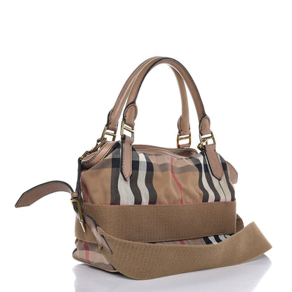 Burberry Calfskin House Check Medium Brecon Tote Dark Stone 3 of 13
