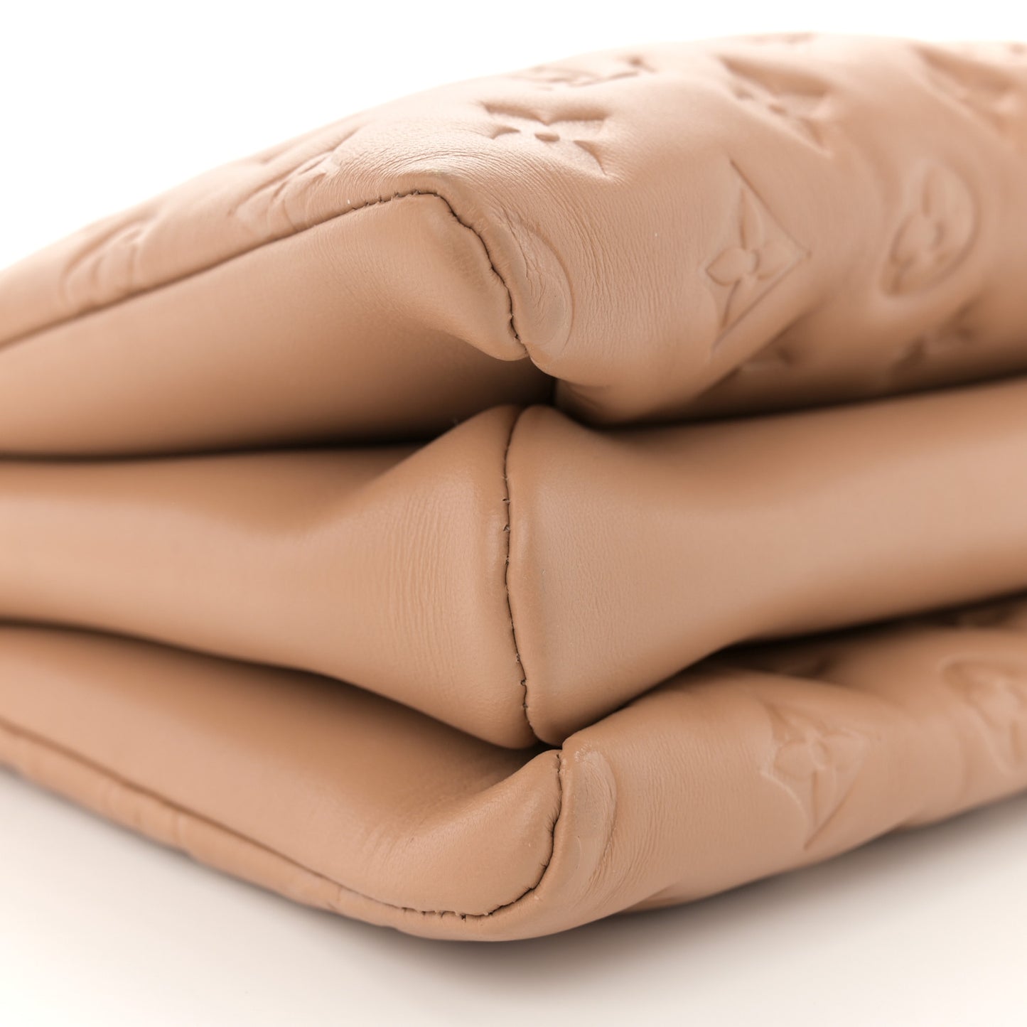 Lambskin Embossed Monogram Coussin PM Camel