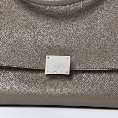 Celine Drummed Calfskin Medium Trapeze Souris 16 of 16