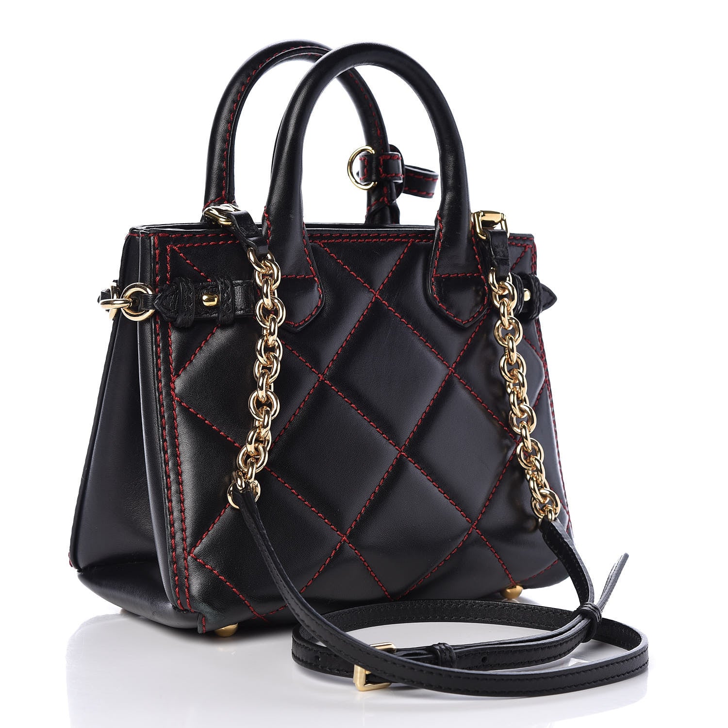 Burberry Lambskin Quilted Baby Banner Tote Black 3 of 18