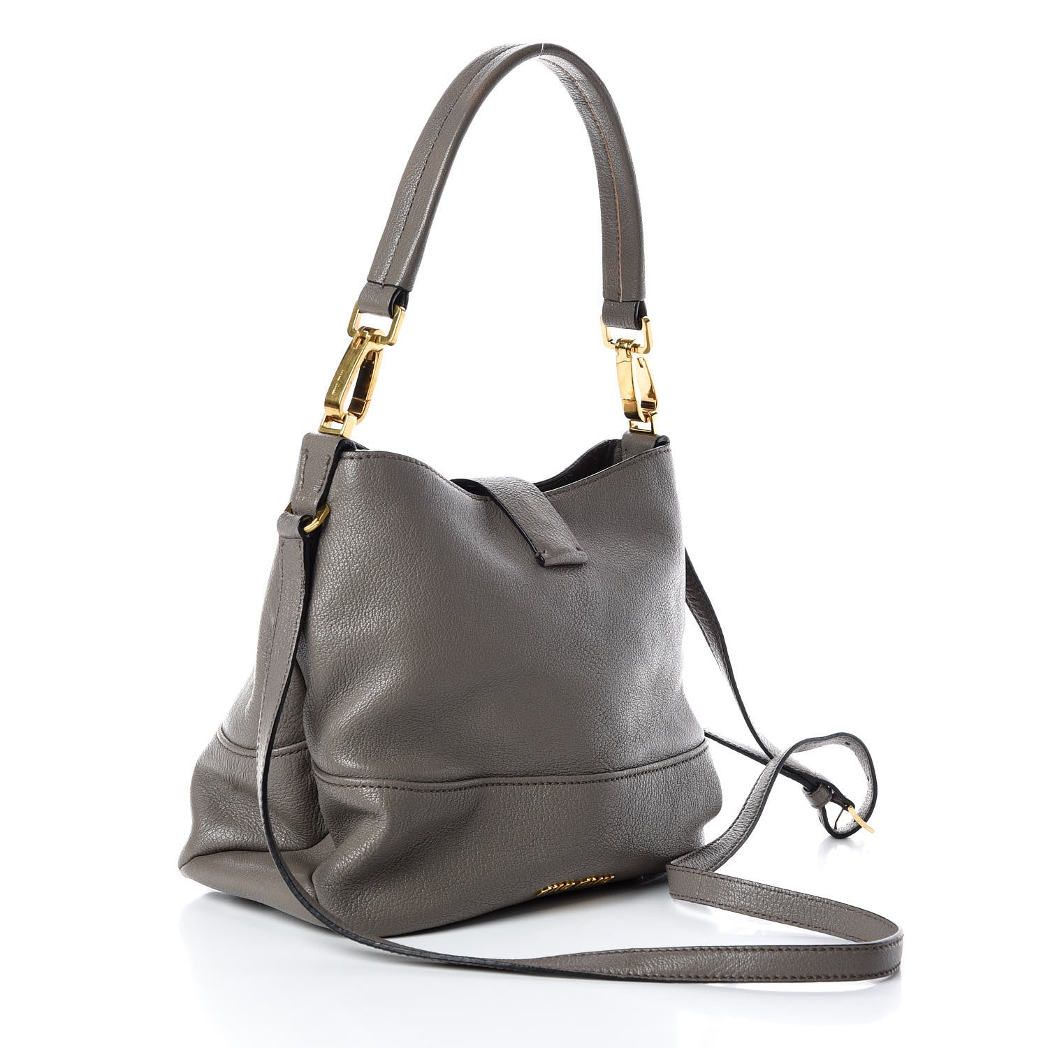 Miu Miu Goatskin Madras Secchiello Bucket Argilla 4 of 9