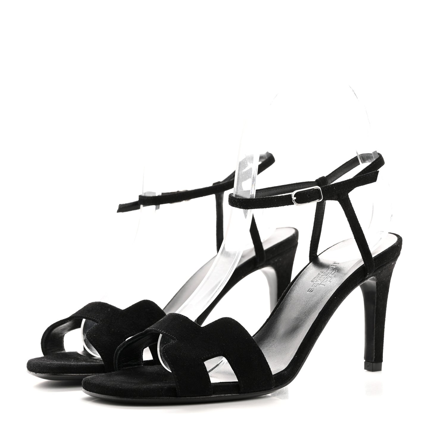 Suede Goatskin Heden 80 Sandals 36.5 Black