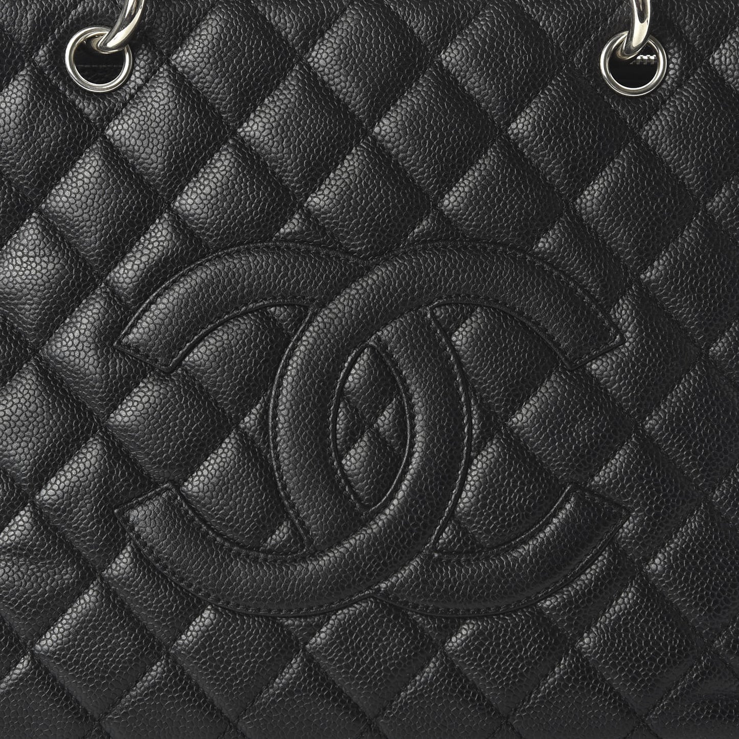 Caviar Quilted Grand Shopping Tote GST Black
