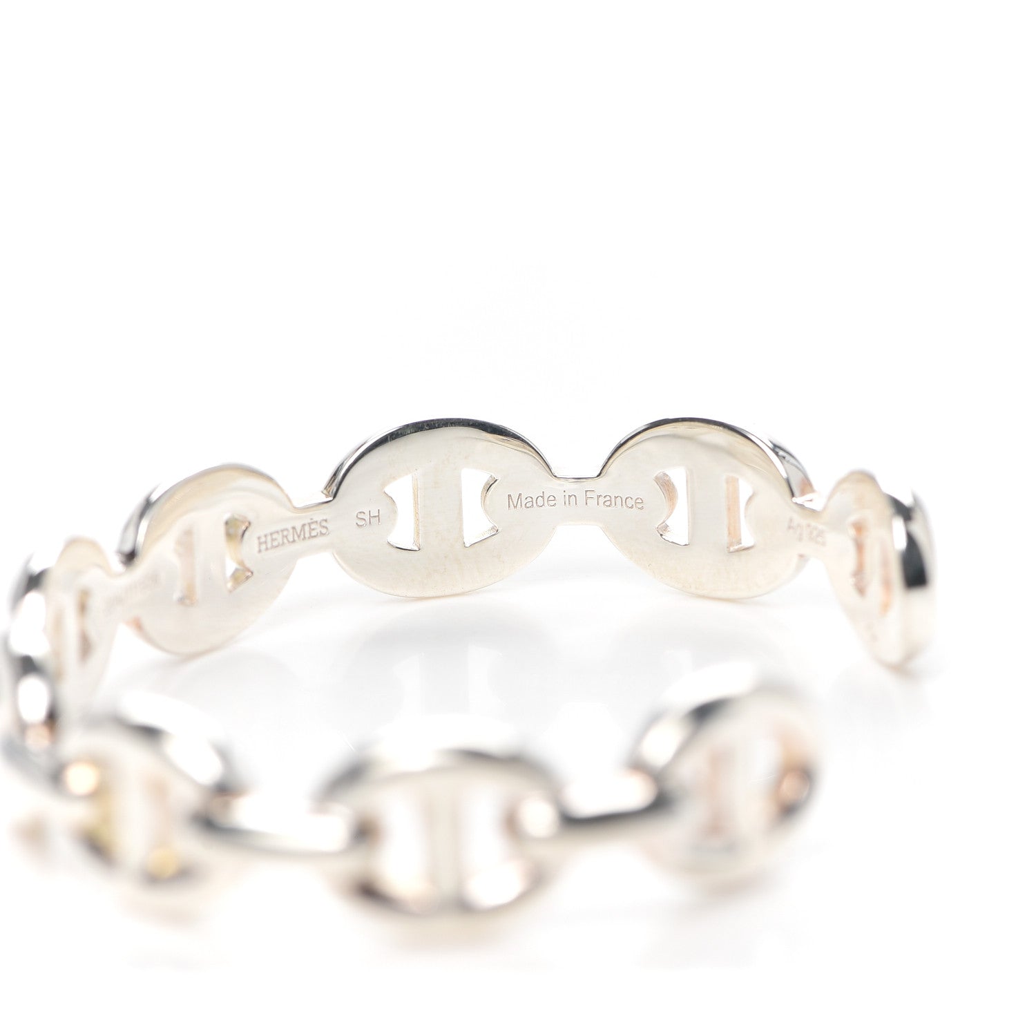 Hermes Sterling Silver MM Chaine d'Ancre Enchainee Cuff Bracelet SH 6 of 8