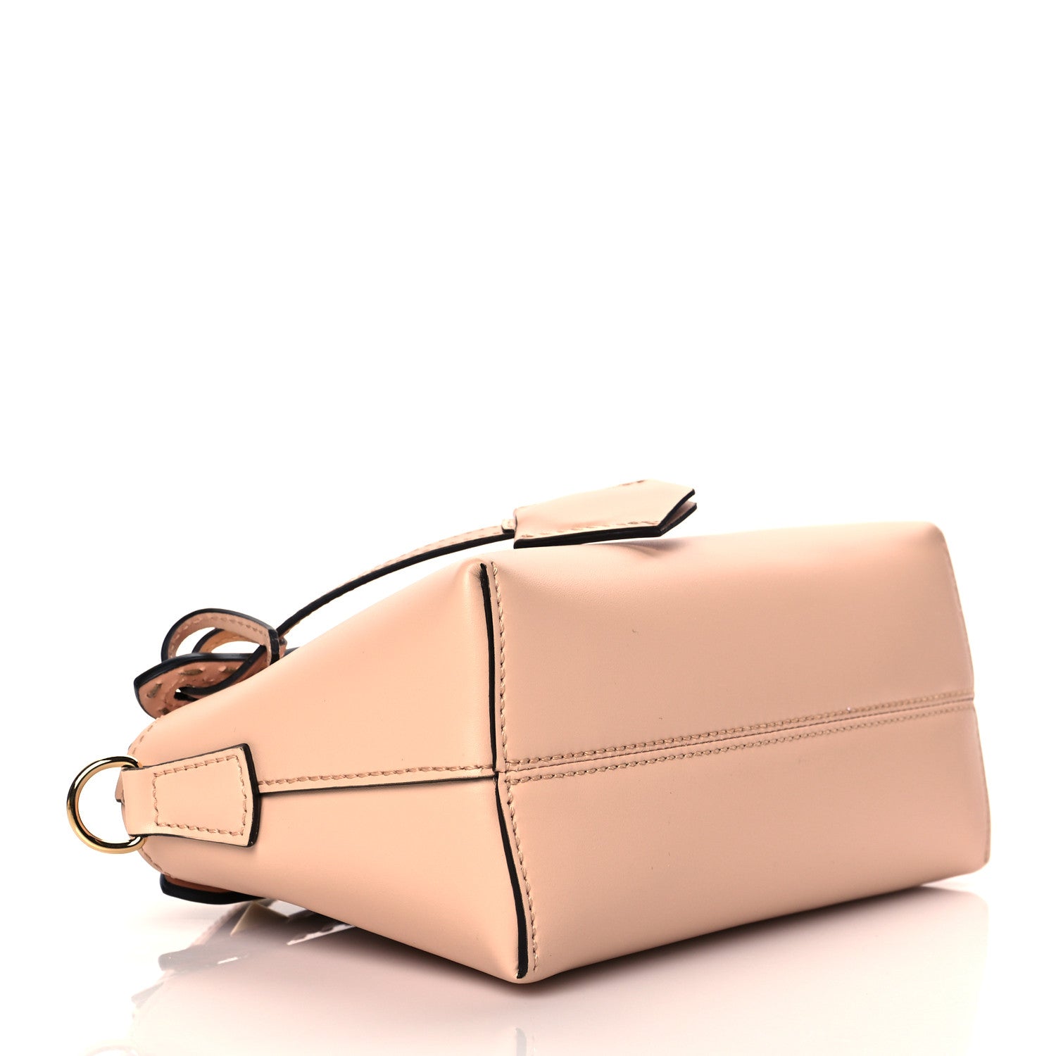 Fendi Vitello King Logo Embossed Mini By The Way Boston Bag Light Rose 3 of 9