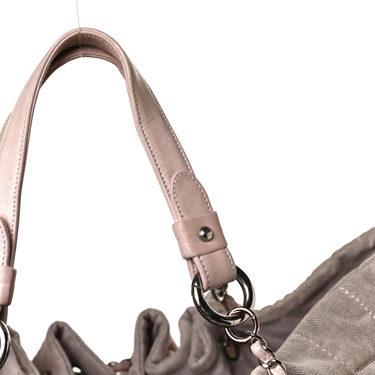 Chanel Denim Quilted Stretch Spirit Large Cabas Tote Light Pink 12 of 18