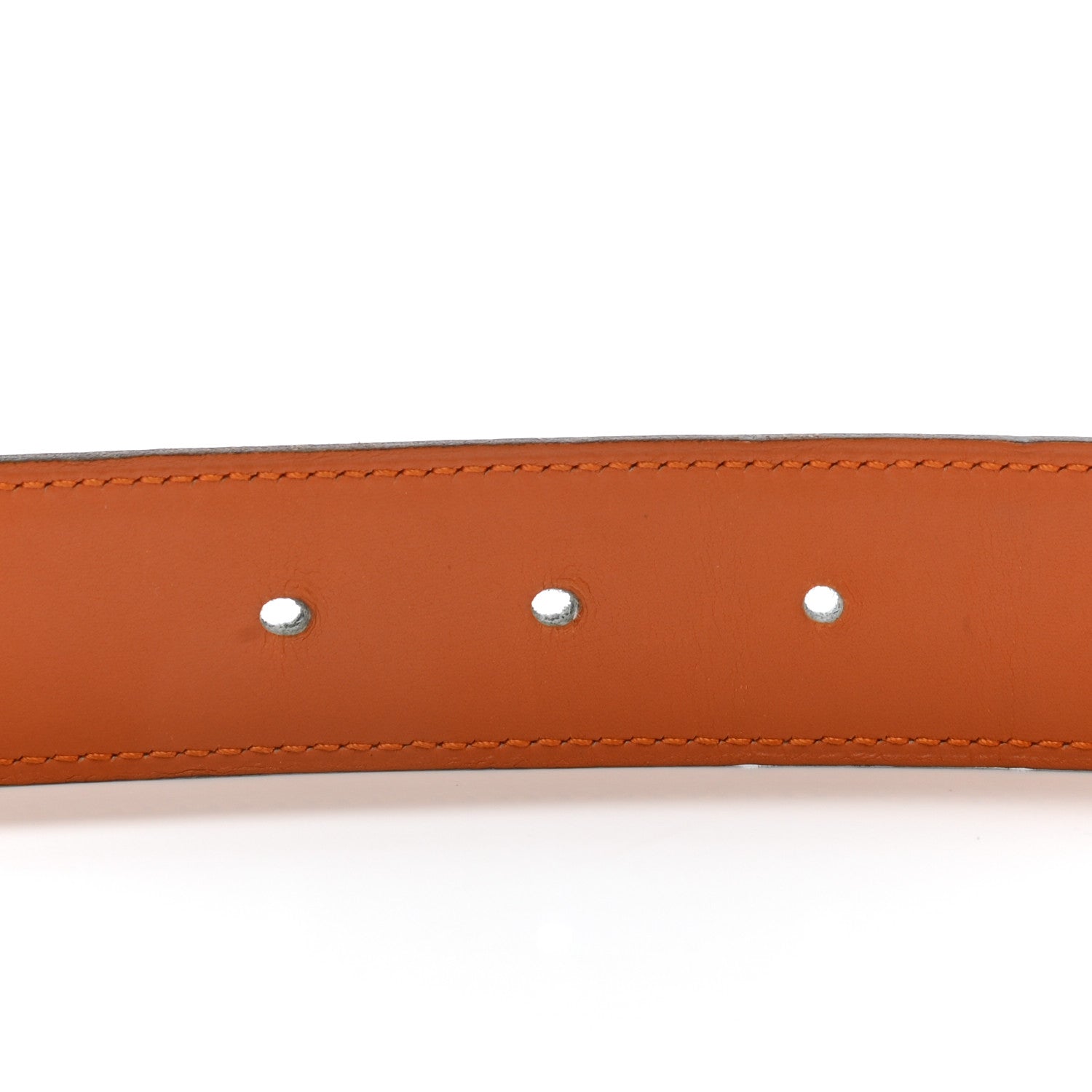 Hermes Epsom Swift 32mm H Belt 85 White Orange 4 of 10