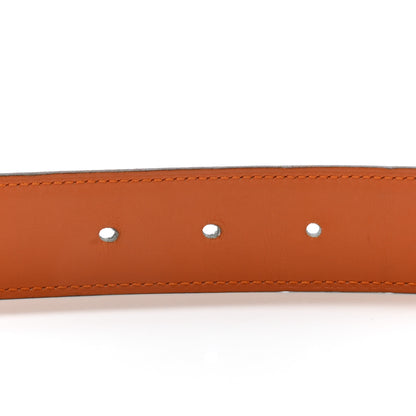 Hermes Epsom Swift 32mm H Belt 85 White Orange 4 of 10