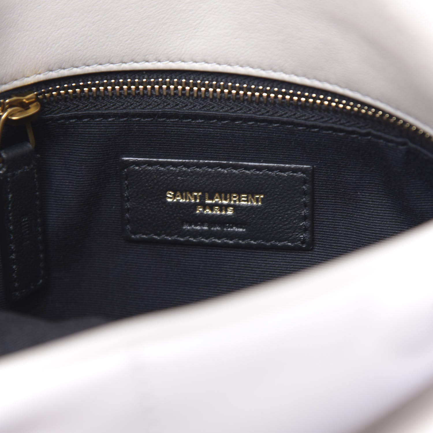 Saint Laurent Lambskin Quilted Small Loulou Puffer Monogram Chain Satchel Blanc Vintage 6 of 9