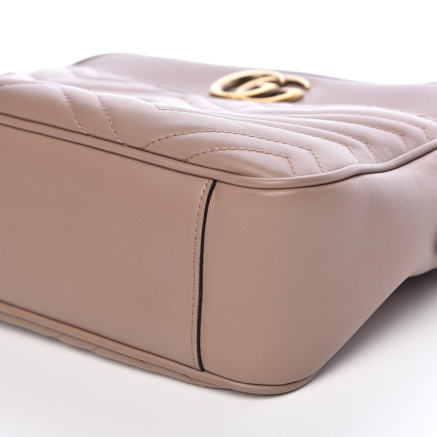 Gucci Calfskin Matelasse Medium GG Marmont Chain Shoulder Bag Porcelain Rose 9 of 12