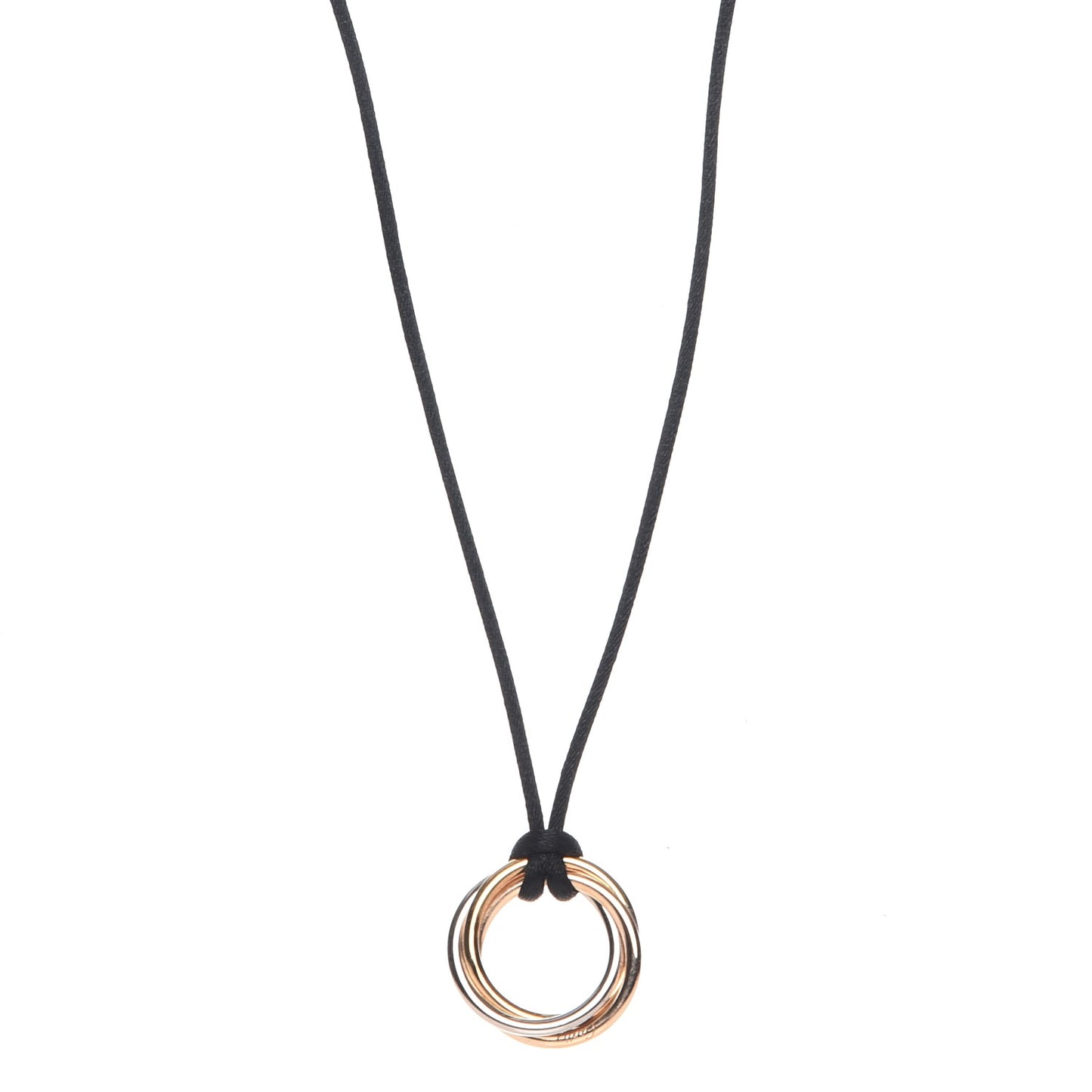 18K Pink Yellow White Gold Trinity Cord Necklace