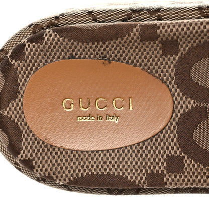 Gucci Monogram Maxi GG Angelina Platform 55mm Slide Sandals 38 Camel Ebony 6 of 9