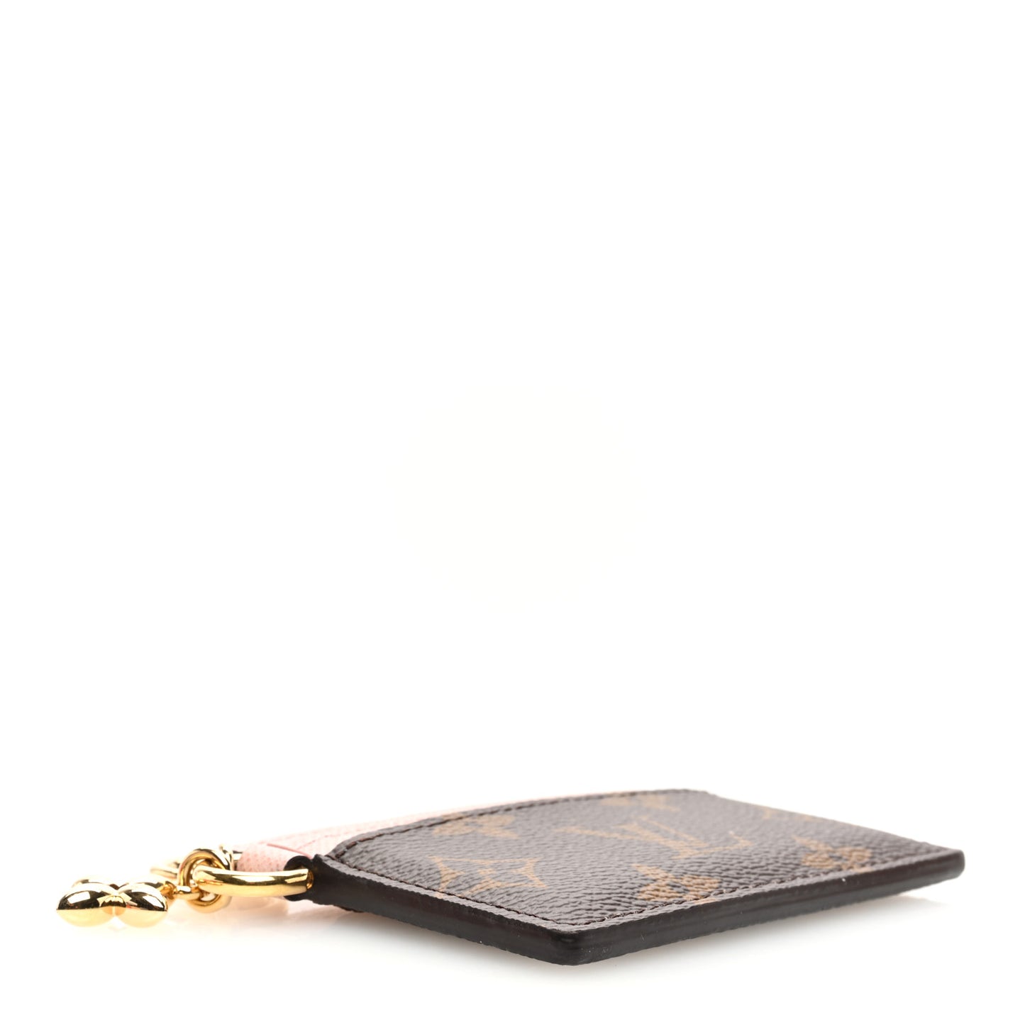 Monogram LV Charms Card Holder Rose Ballerine