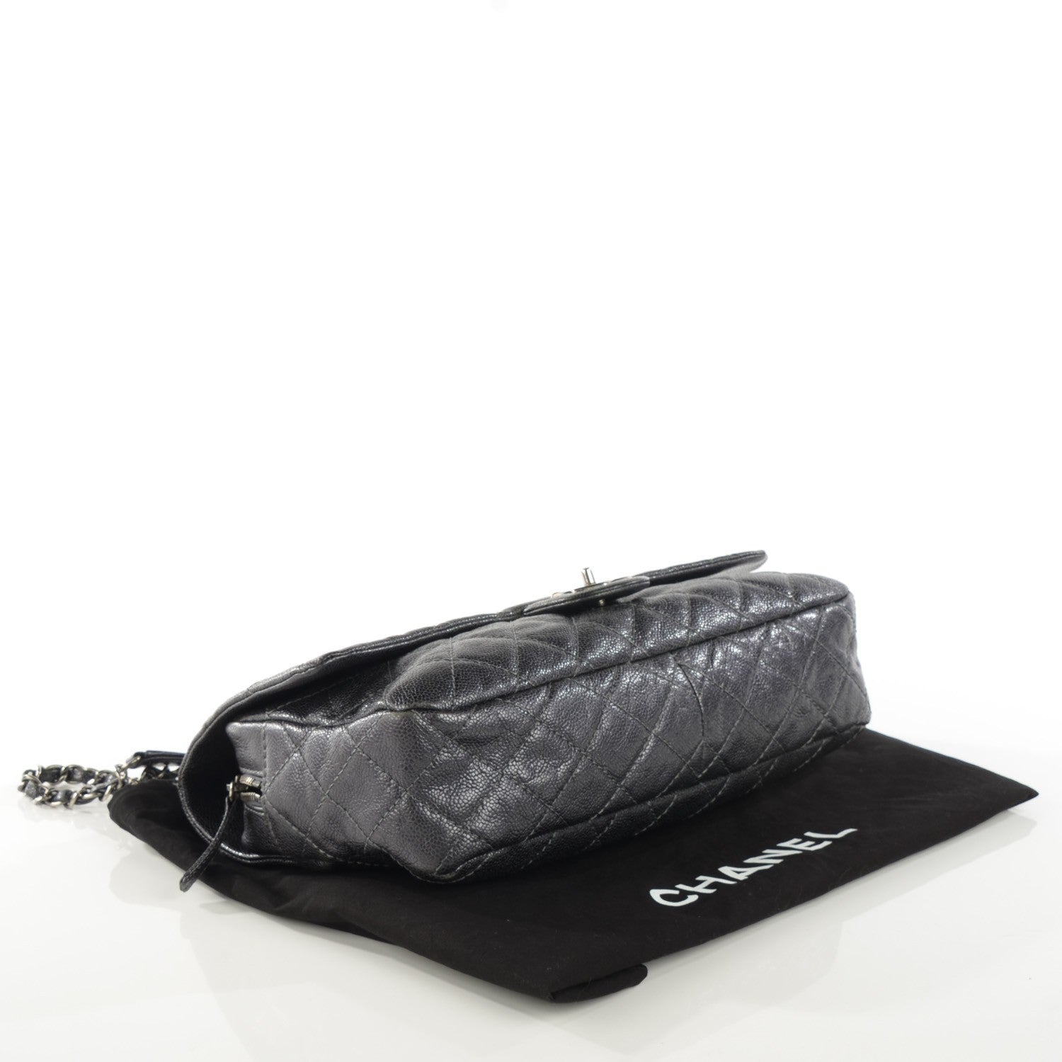 Chanel Iridescent Caviar Quilted Large Chic Flap Dark Silver 4 of 8