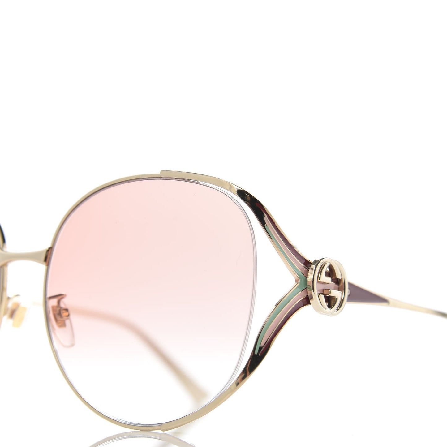 Metal Oversized Round Frame GG0225S Sunglasses Gold