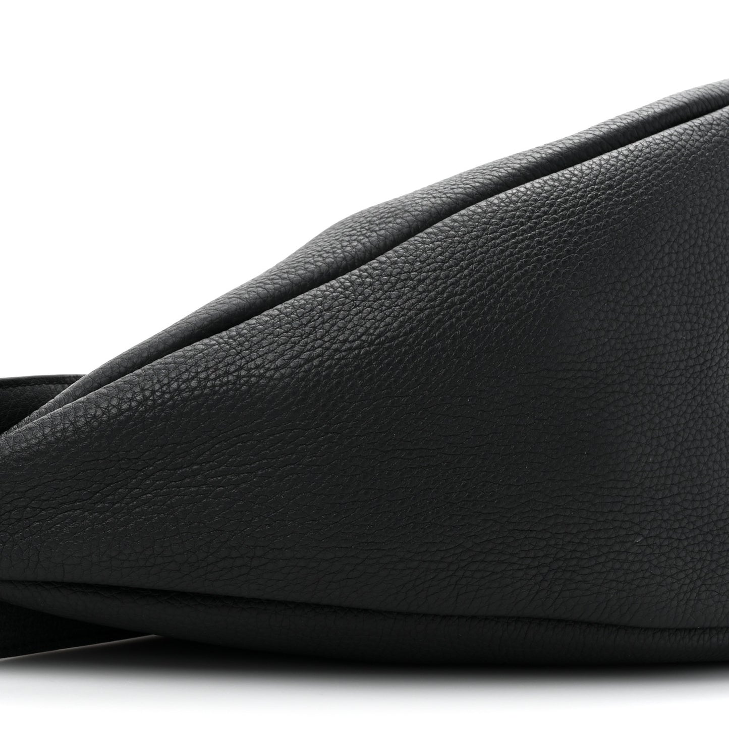 Grained Calfskin Large Slouchy Banana Bag Black