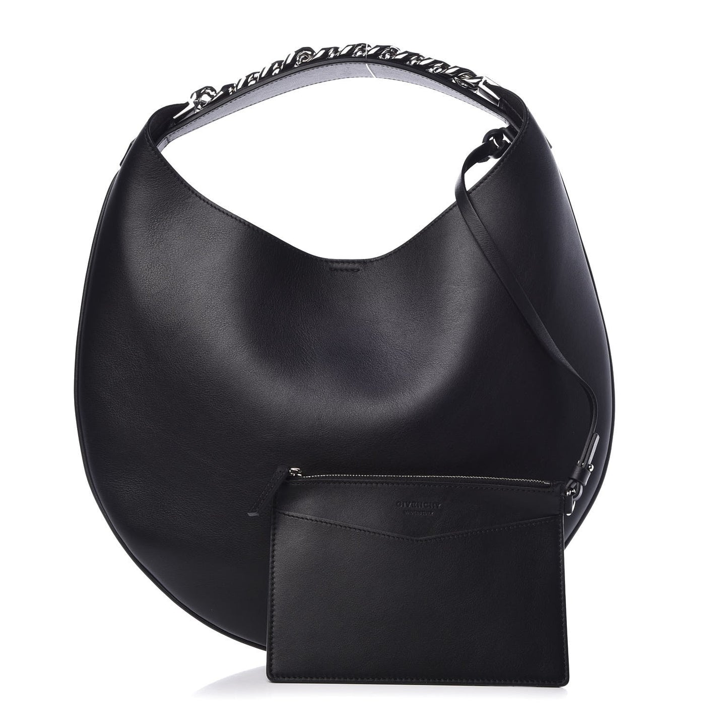 Calfskin Small Infinity Hobo Bag Black