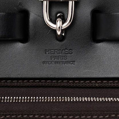 Hermes Toile Militaire Vache Hunter Laque Herbag Zip Retourne PM 31 Ebene Black 8 of 14