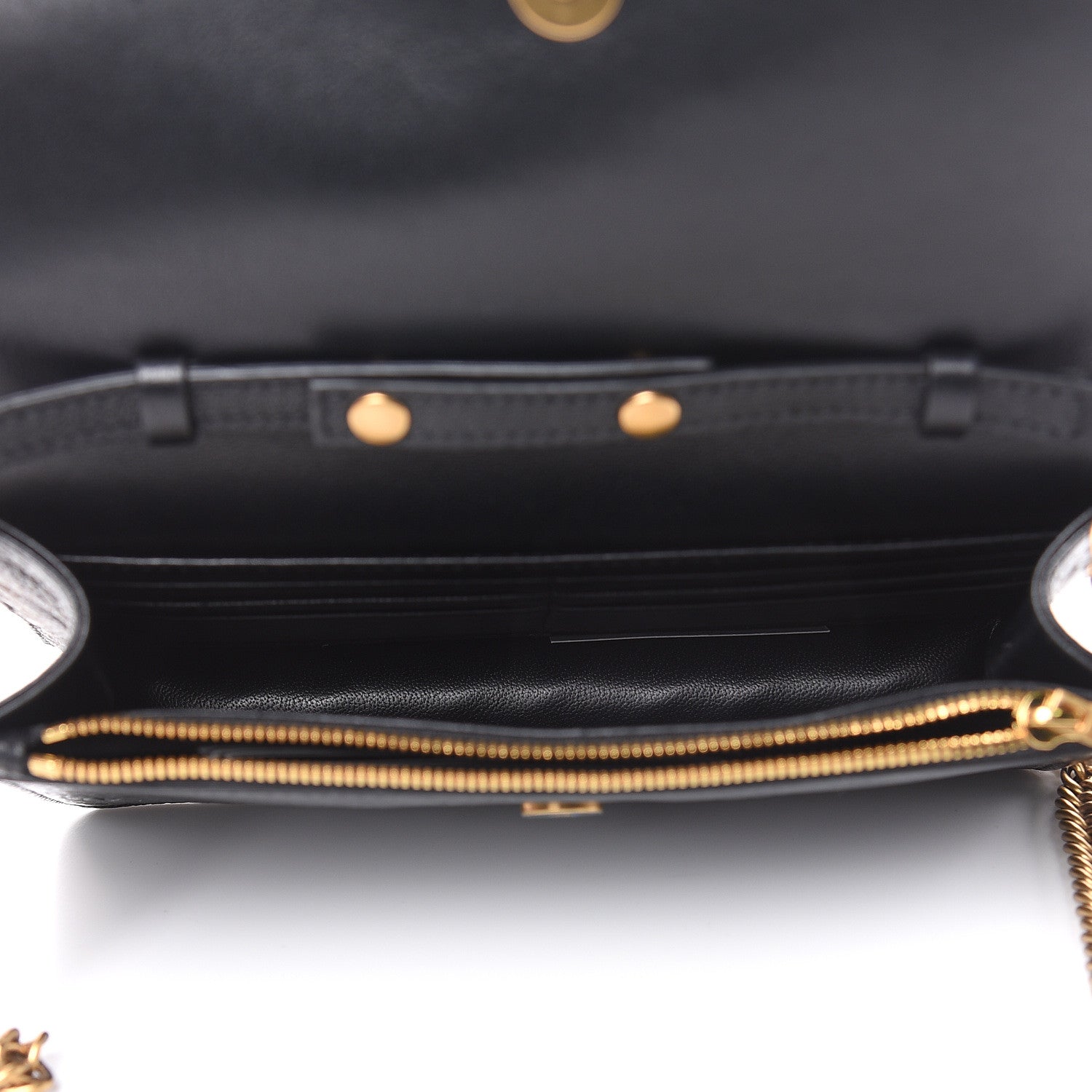 Balenciaga Shiny Goatskin Logo Embossed BB Wallet On Chain Black 5 of 8