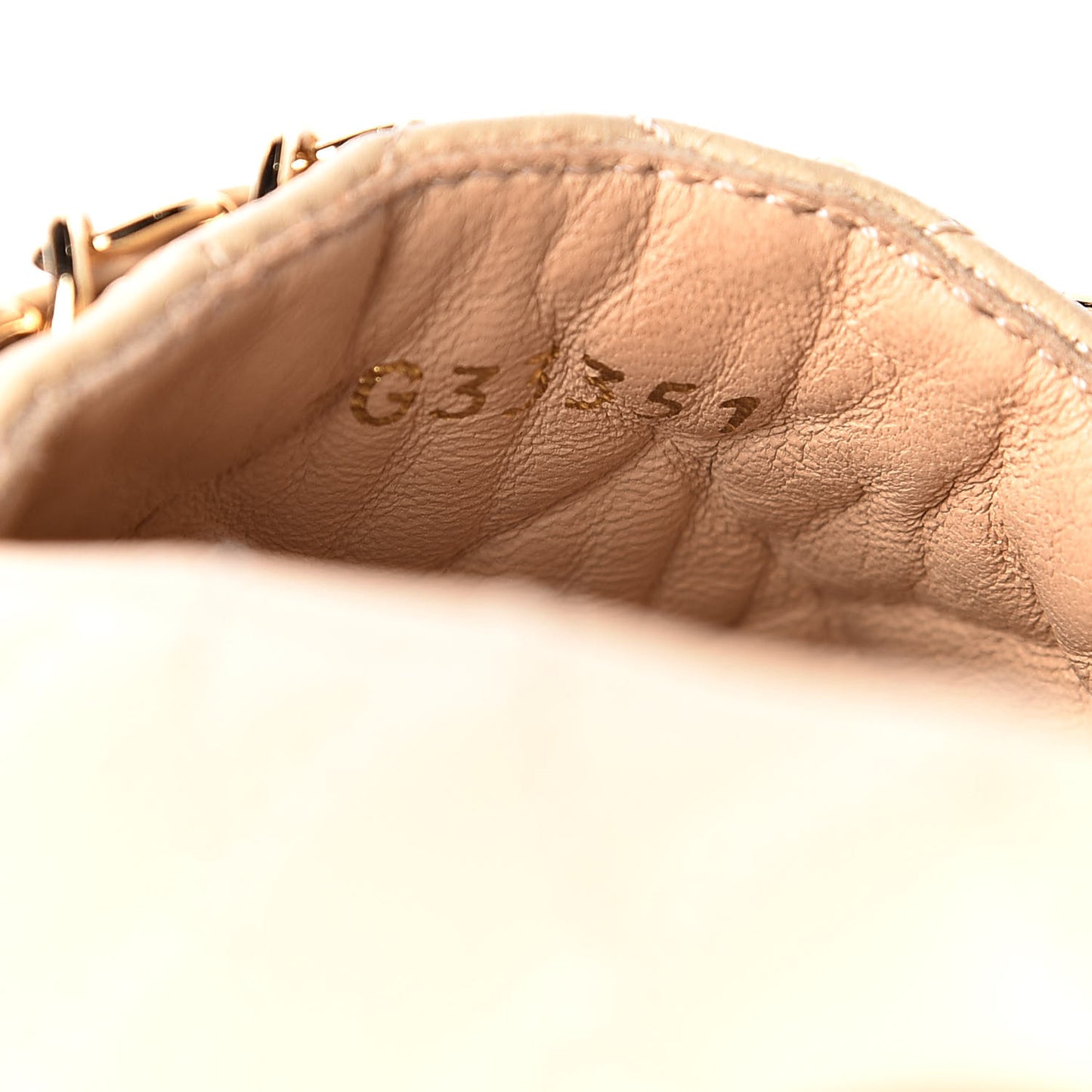 Lambskin Grosgrain Quilted CC Chain Espadrilles 35 Beige Black