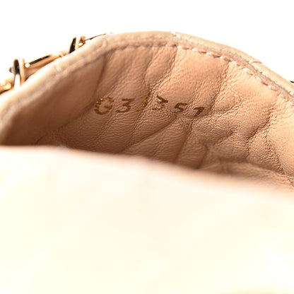 Chanel Lambskin Grosgrain Quilted CC Chain Espadrilles 35 Beige Black 10 of 11