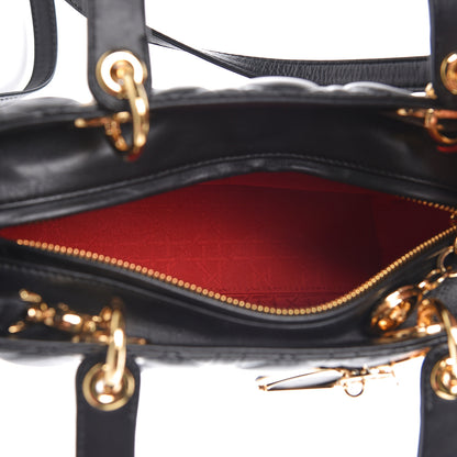 Christian Dior Lambskin Cannage Medium Lady Dior Black 7 of 11