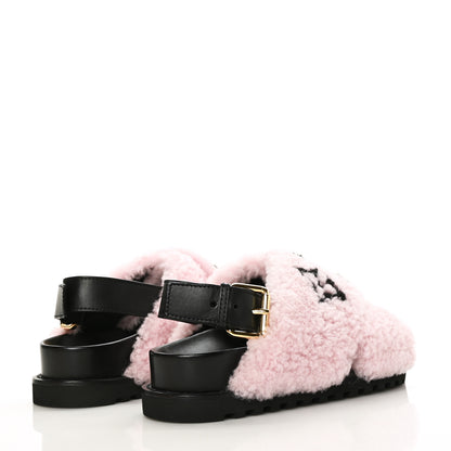 Louis Vuitton Shearling Paseo Sandals 36 Pink 4 of 7