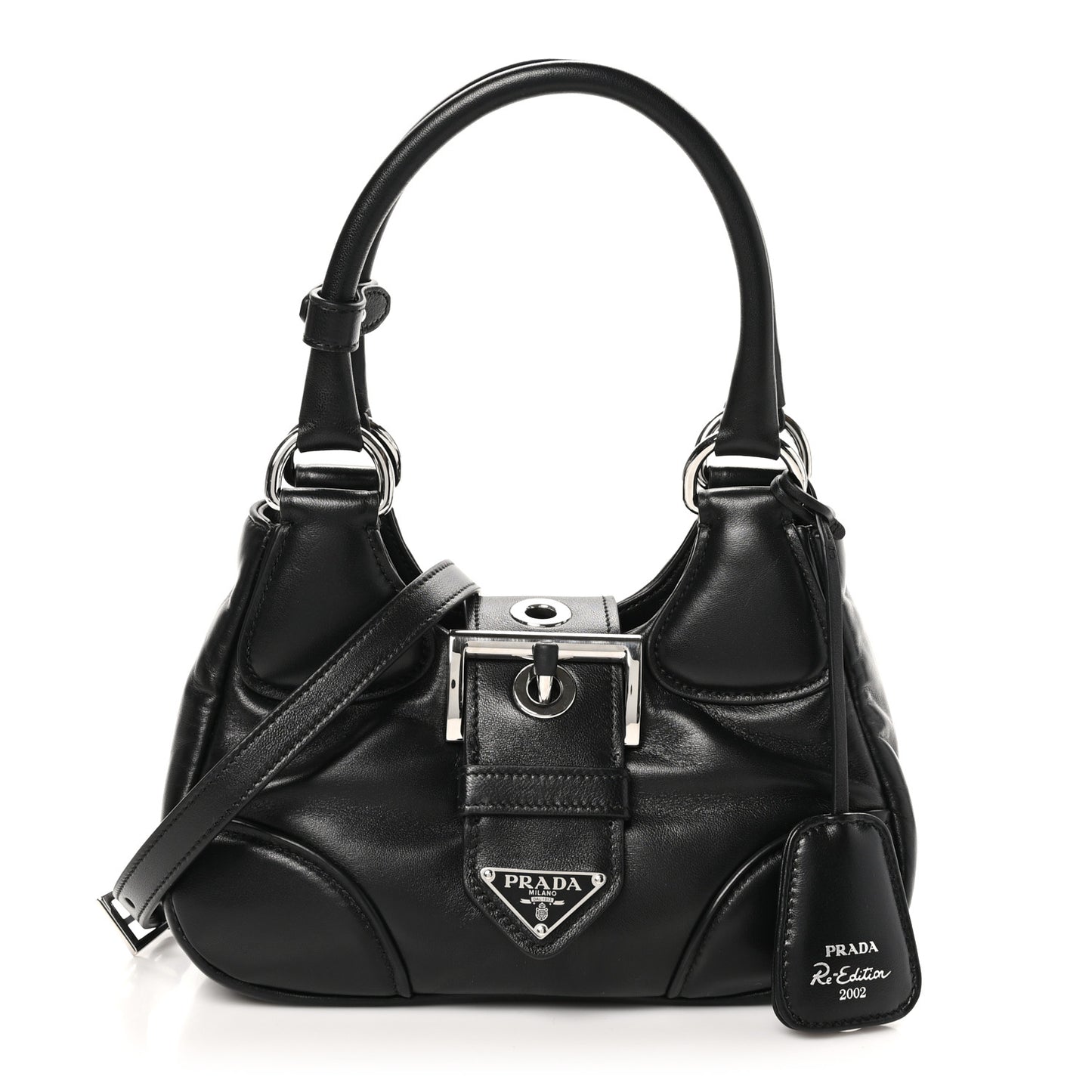 Nappa Soft Padded Re-Edition 2002 Moon Bag Black