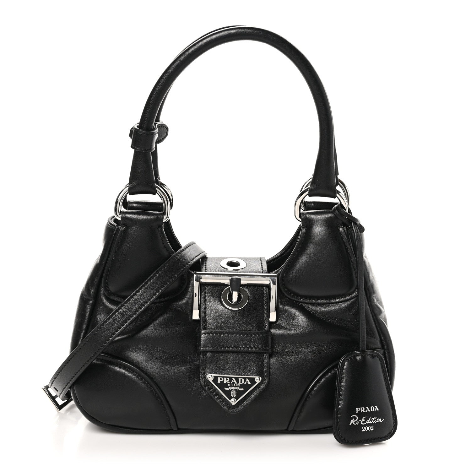 Prada Nappa Soft Padded Re-Edition 2002 Moon Bag Black 1 of 9
