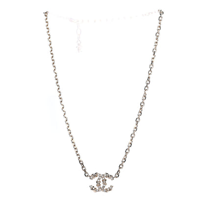 Chanel Crystal CC Pendant Chain Necklace Gold 2 of 4