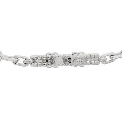 Van Cleef & Arpels 18K White Gold Blue Agate 10 Motifs Vintage Alhambra Necklace 5 of 6