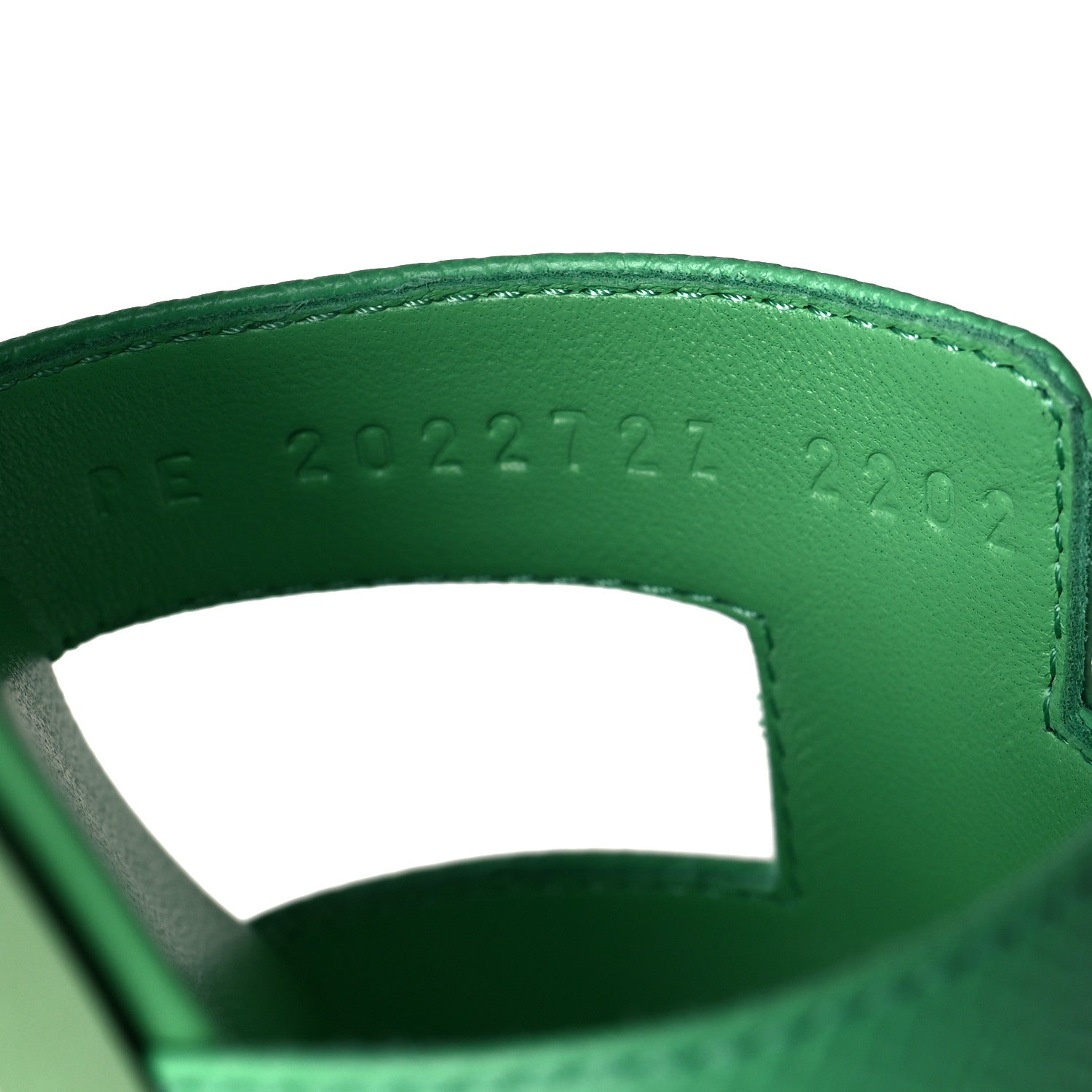 Hermes Epsom Oran Sandals 38 Vert Pomme 6 of 8
